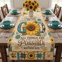 With God All Things Are Possible Table Runner - Made to Order TABLE928