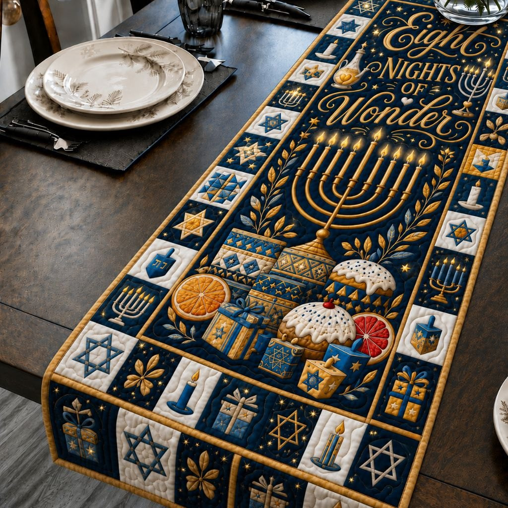Hanukkah Golden Moments Table Runner - Made to Order TABLE928