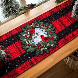Winter Cardinal Glory Table Runner - Made to Order TABLE928