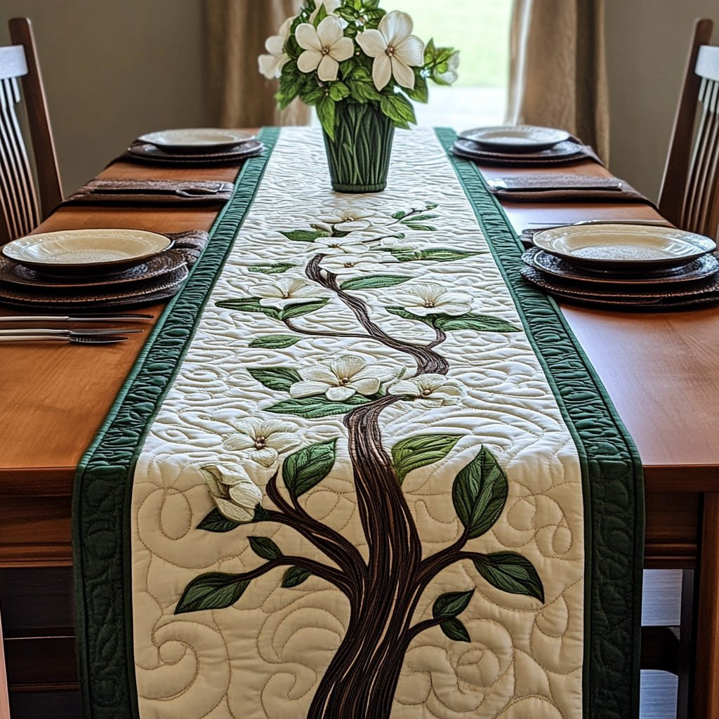 Twisting Tree with Tiny White Flowers Table Runner - Made to Order TABLE928