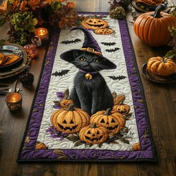 Whimsy Witchery Black Cat Table Runner - Made to Order TABLE928