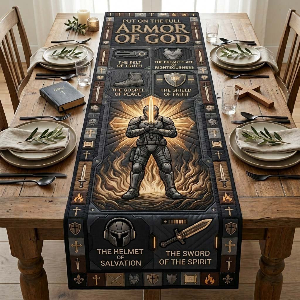 Warrior Armor Light Table Runner - Made to Order TABLE928