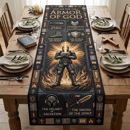 Warrior Armor Light Table Runner - Made to Order TABLE928