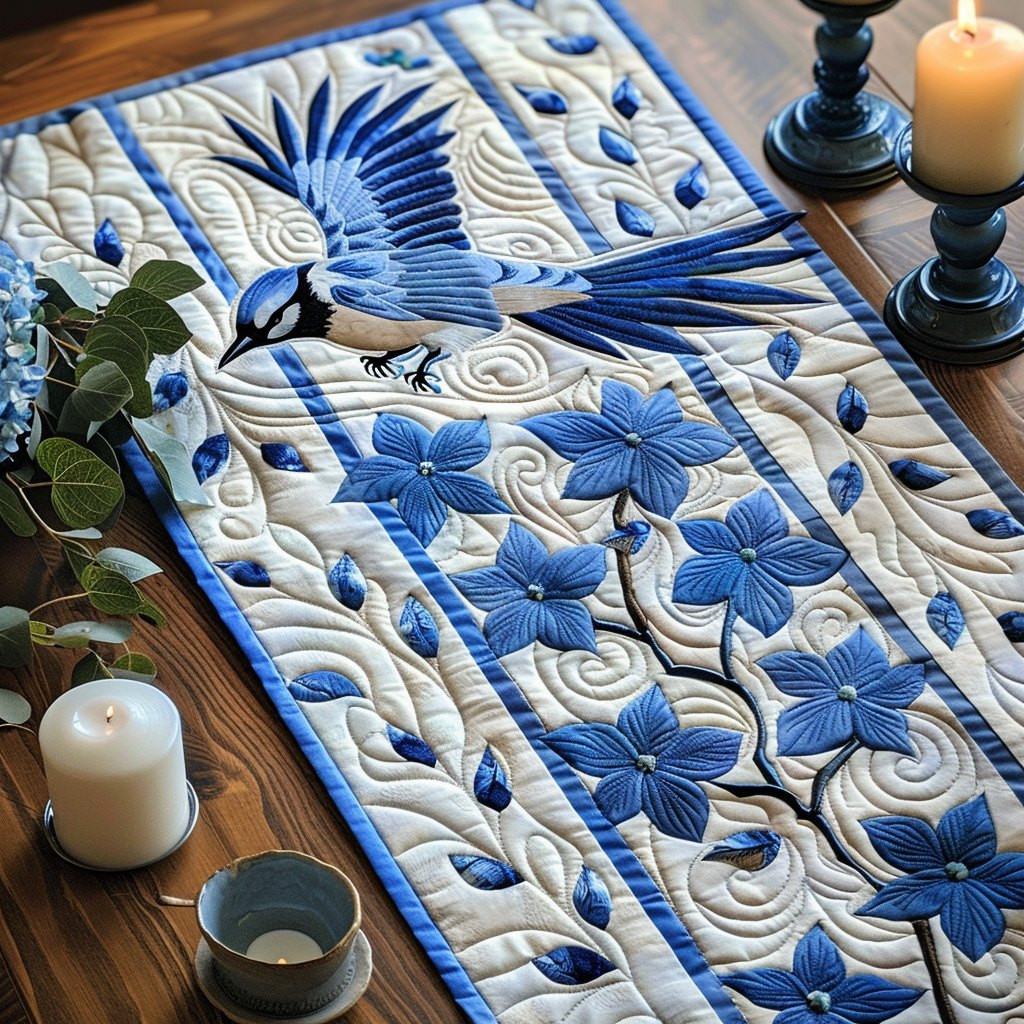 Whispering Jay Table Runner - Made to Order TABLE928