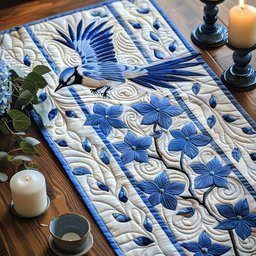 Whispering Jay Table Runner - Made to Order TABLE928