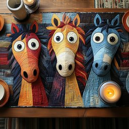 Whimsical Horse Table Runner - Made to Order TABLE928