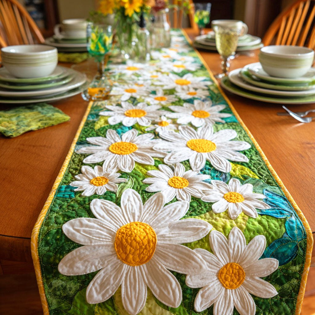 White Daisy Charm Table Runner - Made to Order TABLE928