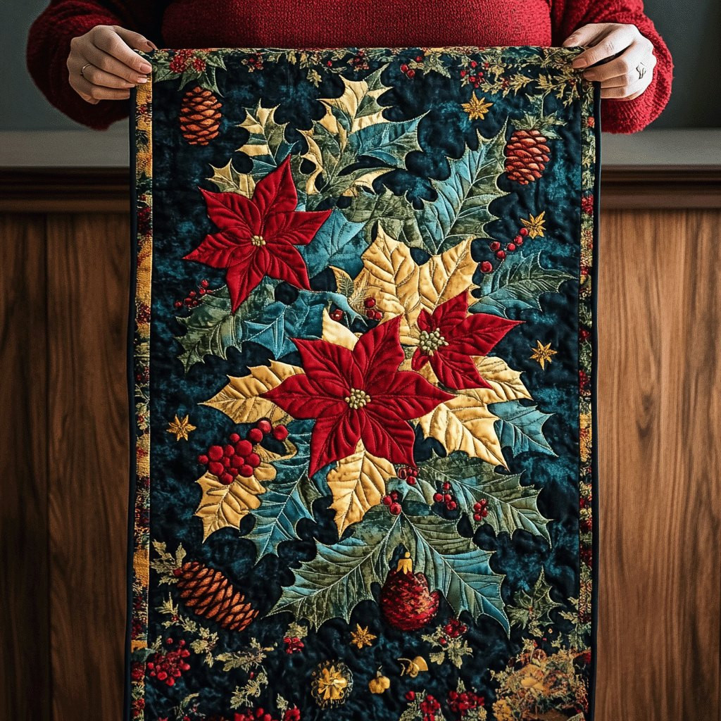 Vibrant Poinsettia Table Runner - Made to Order TABLE928
