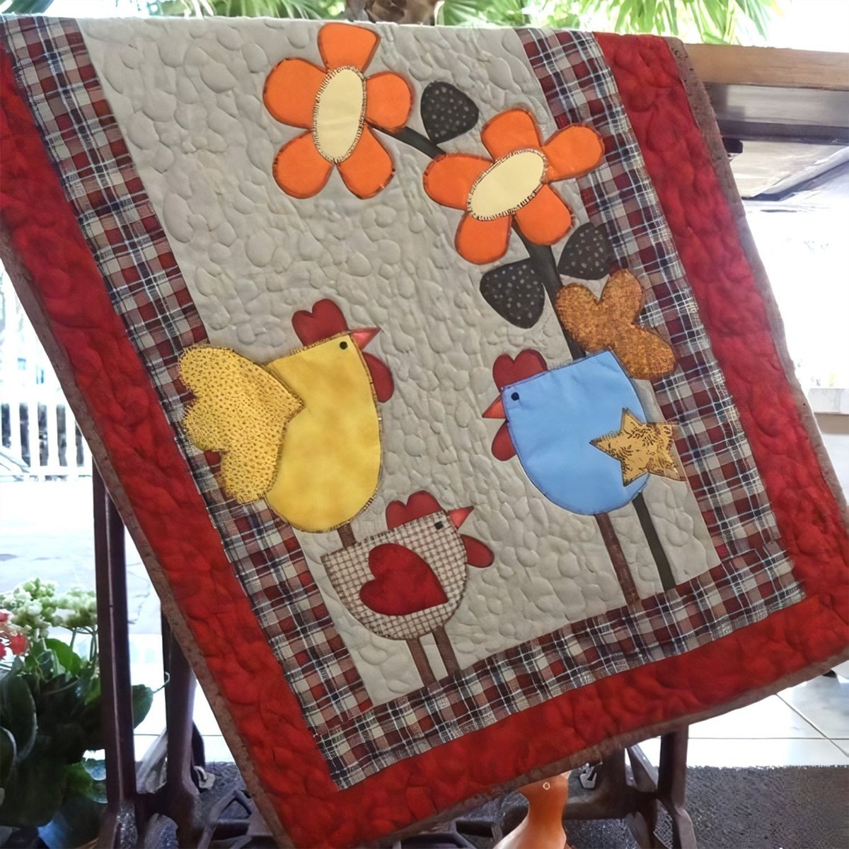 Whimsical Chickens Table Runner - Made to Order TABLE928