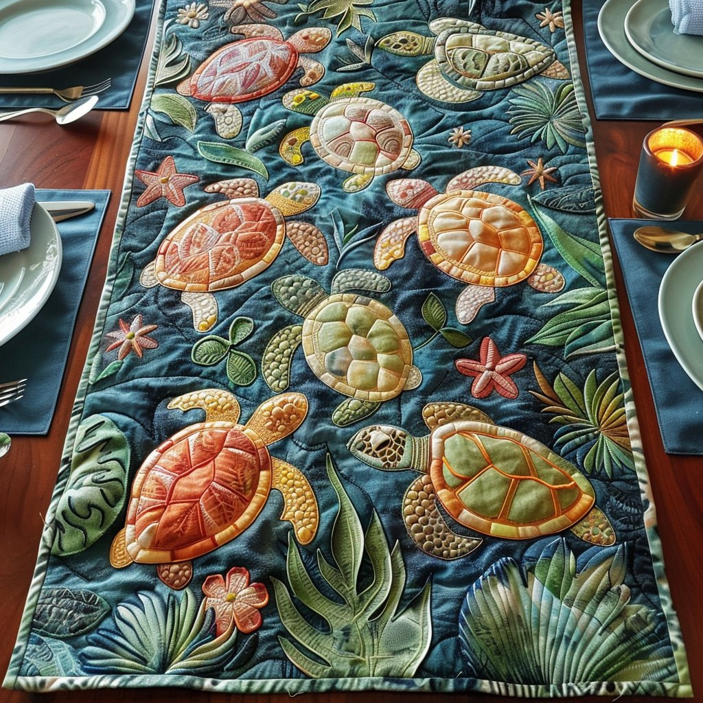 Turtle Sanctuary Table Runner - Made to Order TABLE928