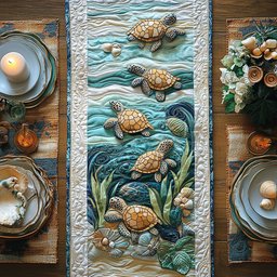 Turtle Tranquility Table Runner - Made to Order TABLE928