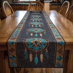 Tribal Feathers Table Runner - Made to Order TABLE928