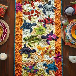 Tropical Turtle Dream Table Runner - Made to Order TABLE928