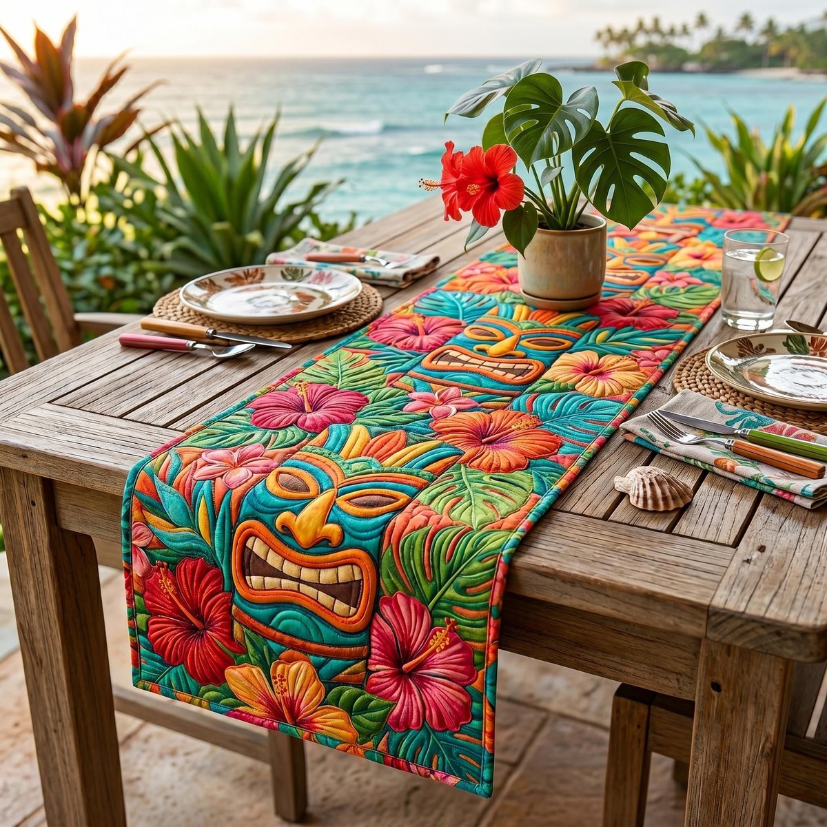 Tiki Ritual Table Runner - Made to Order TABLE928