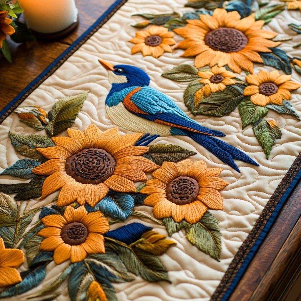Sunlit Feathers Table Runner - Made to Order TABLE928