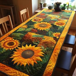 Sunflowers with Orange Border Table Runner - Made to Order TABLE928