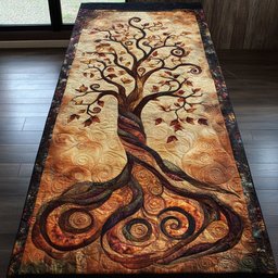 Swirling Autumn Tree of Life Table Runner - Made to Order TABLE928