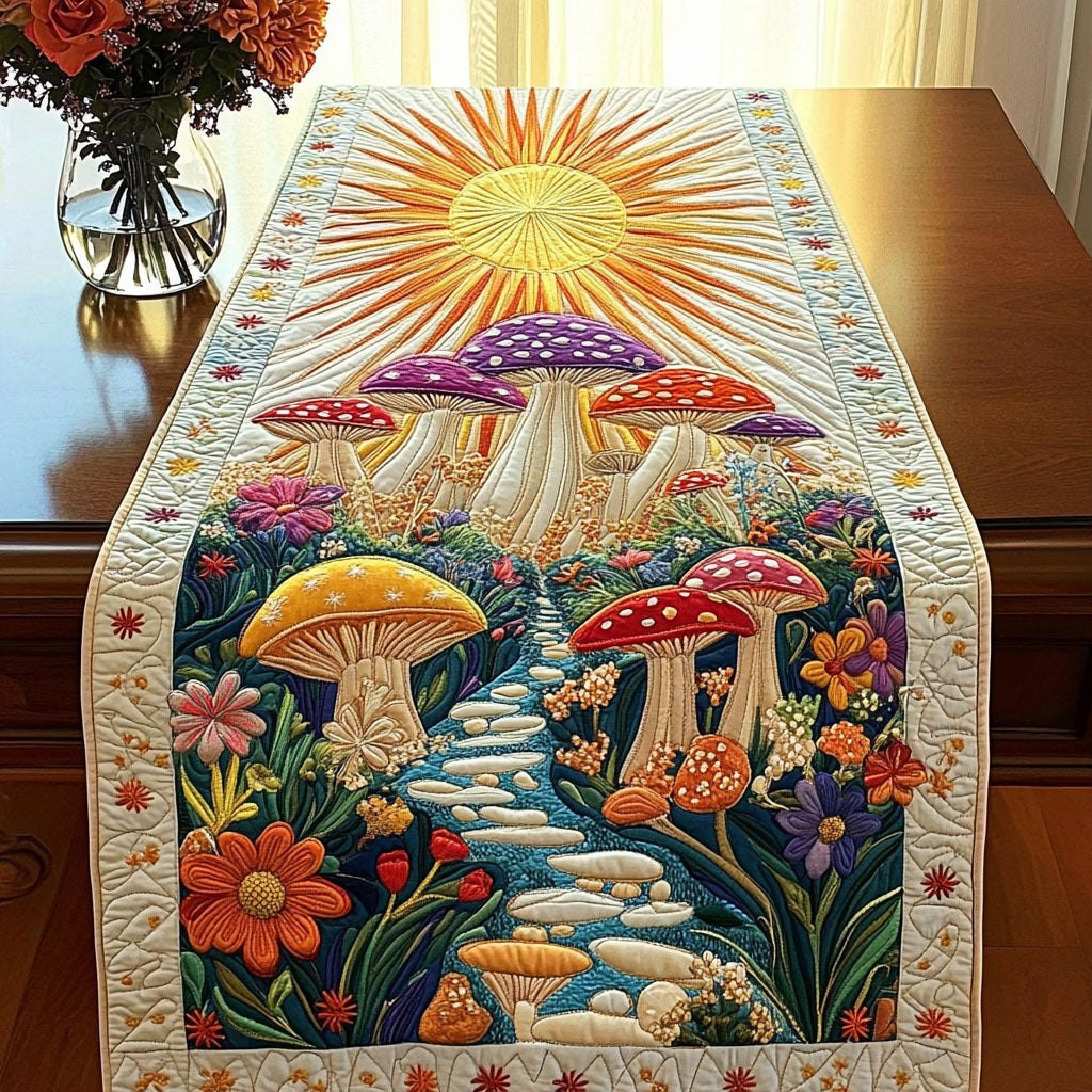 Sunlit Mushrooms Table Runner - Made to Order TABLE928