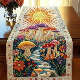 Sunlit Mushrooms Table Runner - Made to Order TABLE928