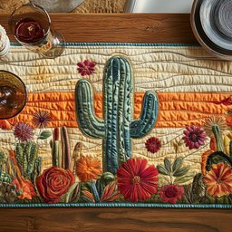 Sunlit Cactus Table Runner - Made to Order TABLE928