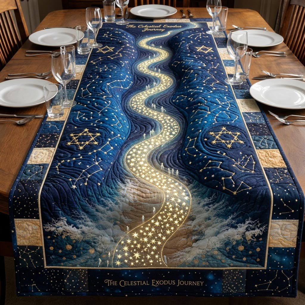 The Celestial Exodus Journey Starry Path Table Runner - Made to Order TABLE928