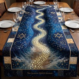 The Celestial Exodus Journey Starry Path Table Runner - Made to Order TABLE928