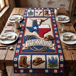 Texas Flag and Cowboy Boots Table Runner - Made to Order TABLE928