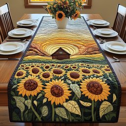 Sunflowers and Barn at Dawn Table Runner - Made to Order TABLE928