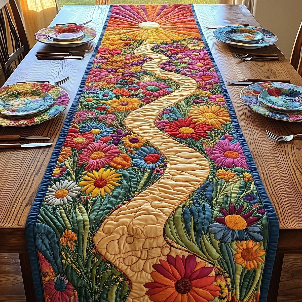 Sunshine Petal Path Table Runner - Made to Order TABLE928