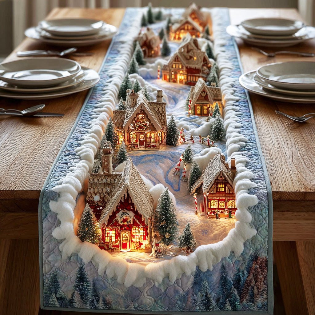 Silver Snow Haven Table Runner - Made to Order TABLE928