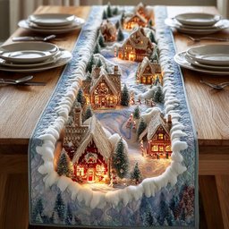 Silver Snow Haven Table Runner - Made to Order TABLE928