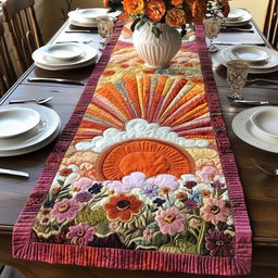 Sunrise Over a Blooming Garden Table Runner - Made to Order TABLE928