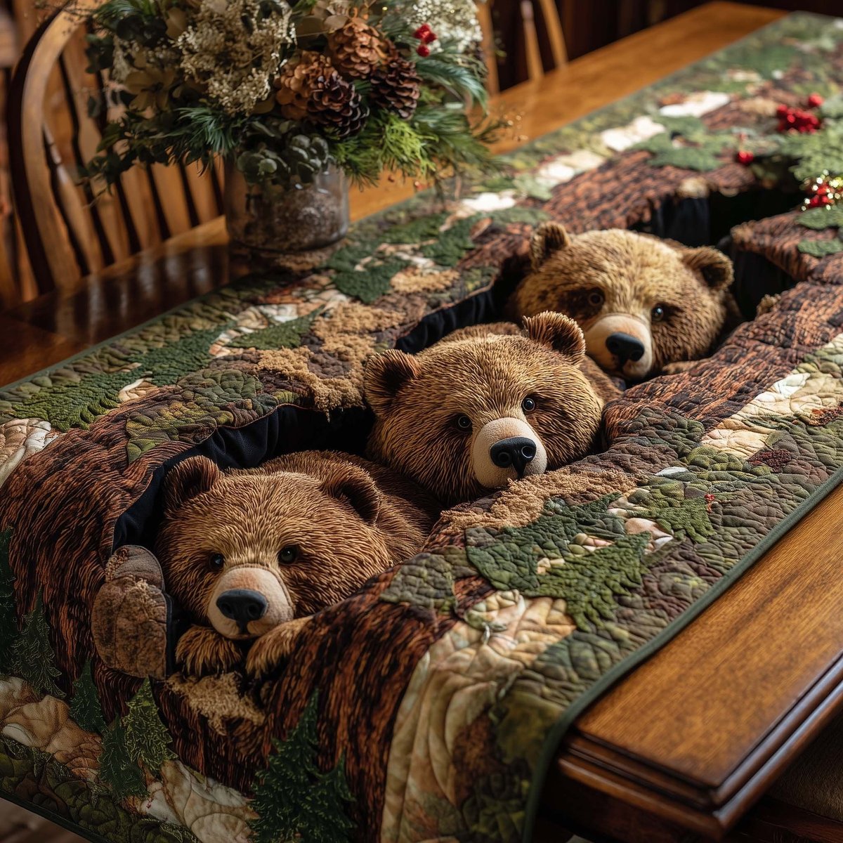 Sleeping Bear and Cubs Table Runner - Made to Order TABLE928