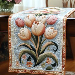 Spring Tulip Garden Table Runner - Made to Order TABLE928