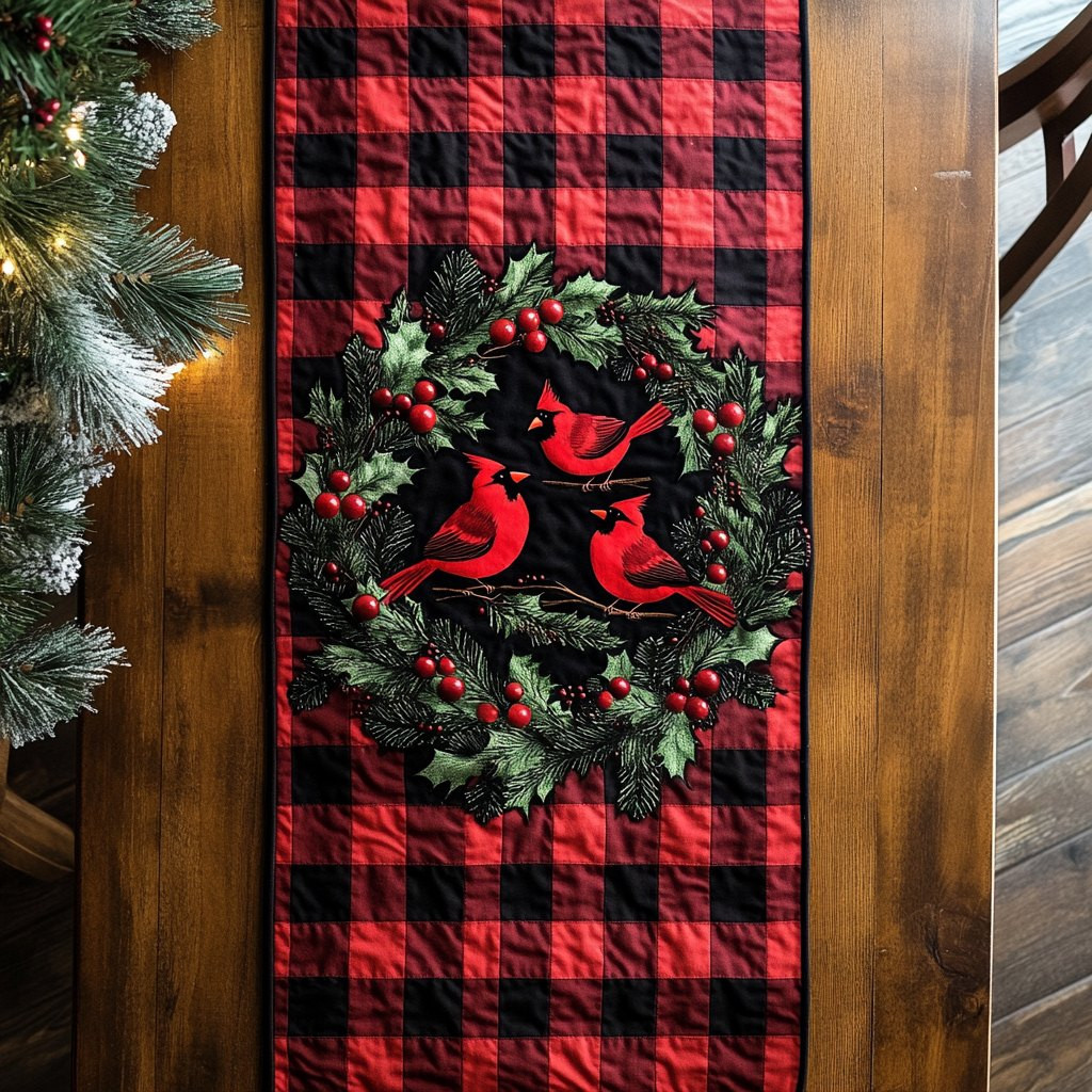 Songbird in Scarlet Table Runner - Made to Order TABLE928
