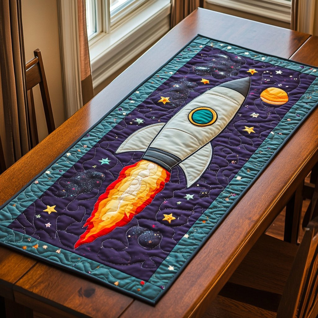 Skyward Rocket Table Runner - Made to Order TABLE928