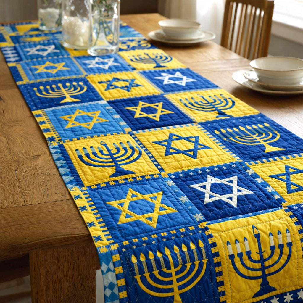 Star Menorah Unity Table Runner - Made to Order TABLE928