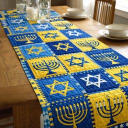 Star Menorah Unity Table Runner - Made to Order TABLE928