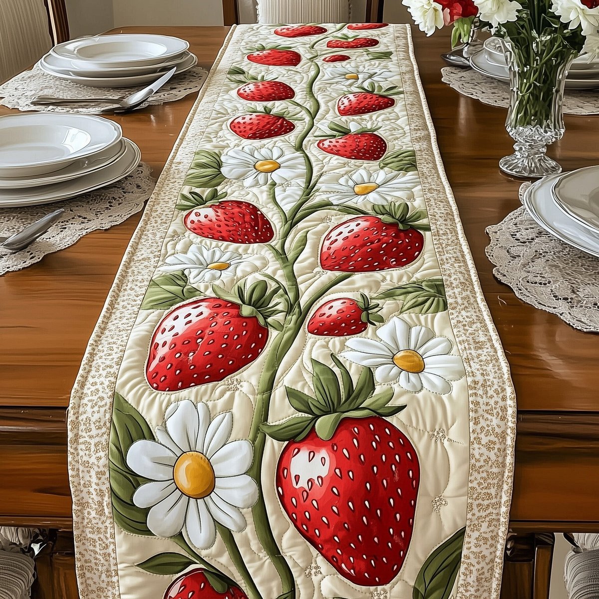 Summer Strawberry Table Runner - Made to Order TABLE928
