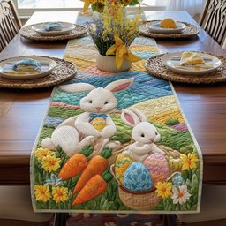 Spring Rabbits Table Runner - Made to Order TABLE928