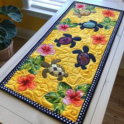 Sun Kissed Turtle Garden Table Runner - Made to Order TABLE928