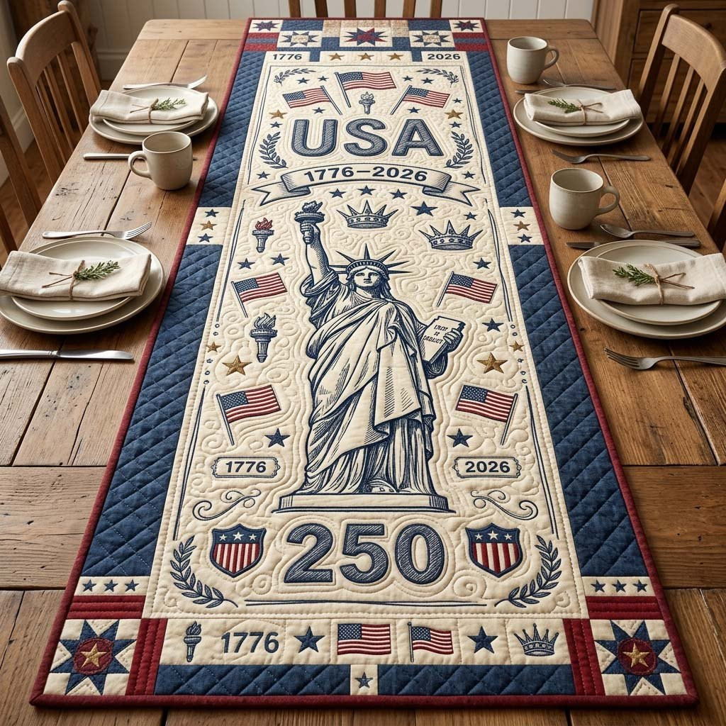 Statue of Liberty 250 Panel Table Runner - Made to Order TABLE928