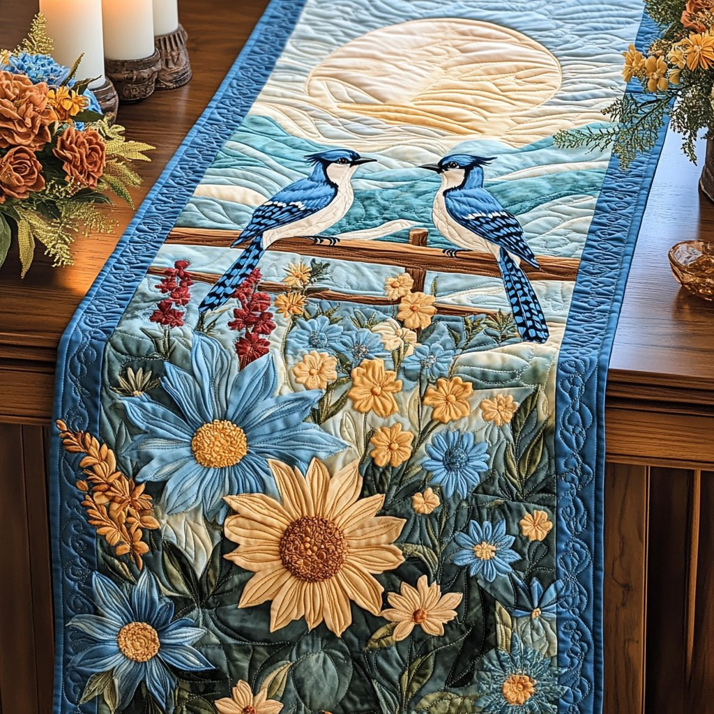Sky Feather Table Runner - Made to Order TABLE928
