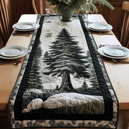 Single Wide Tree in Grey Woods Table Runner - Made to Order TABLE928