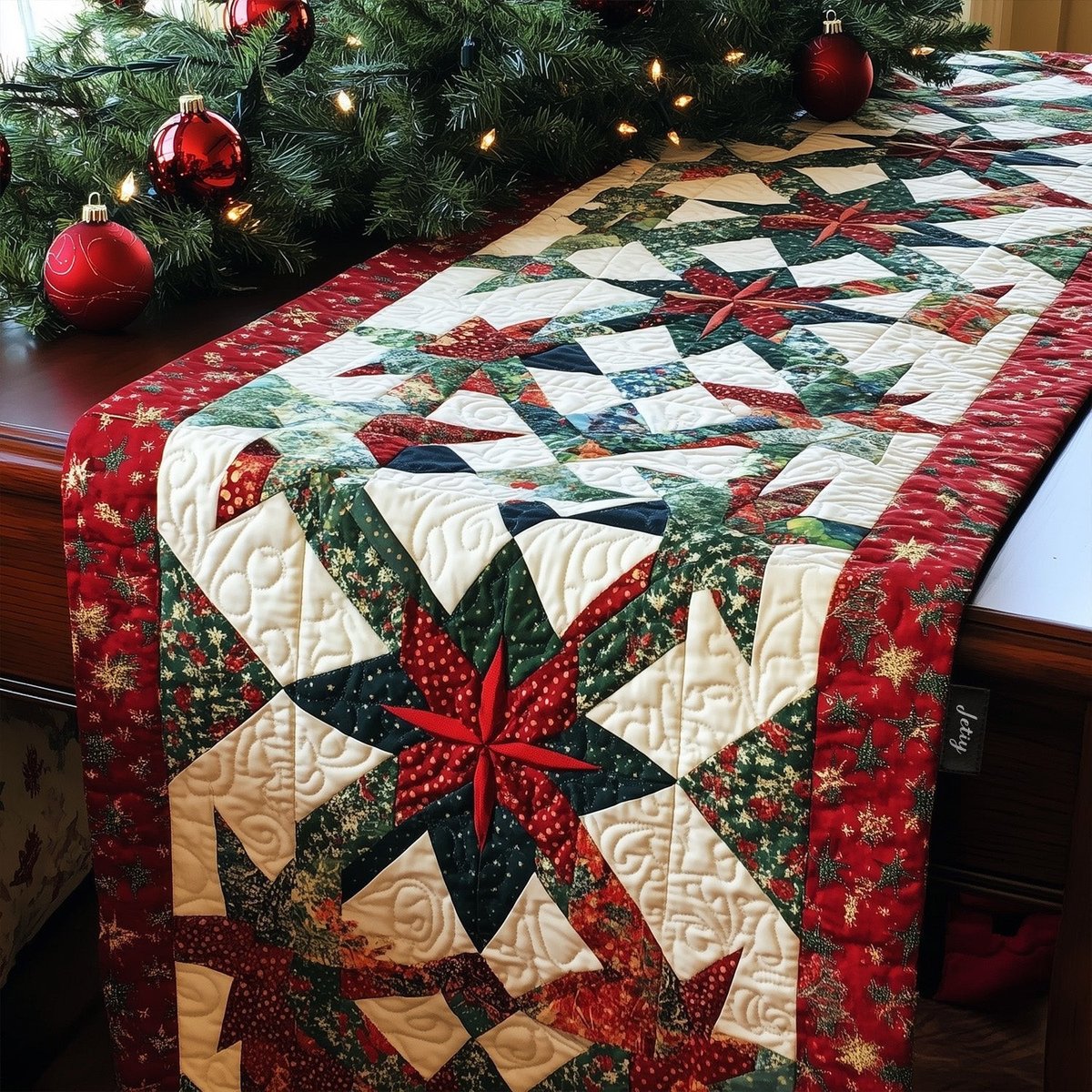 Snowflake Wishes Table Runner - Made to Order TABLE928