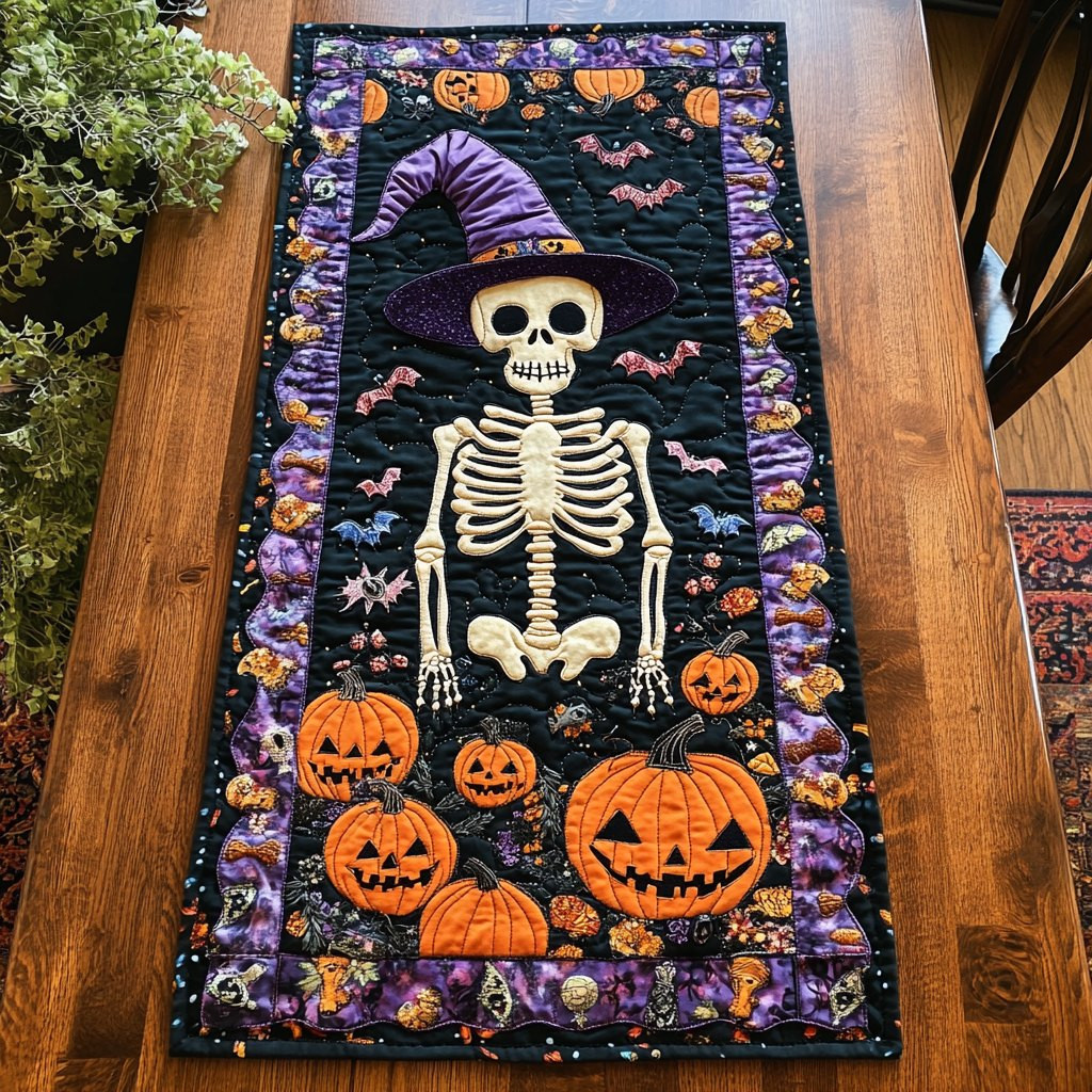 Spooky Skeleton Halloween Table Runner - Made to Order TABLE928