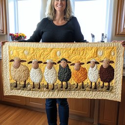 Sheep Parade Table Runner - Made to Order TABLE928