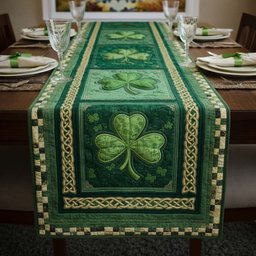 Shamrock with Checkered Border Table Runner - Made to Order TABLE928