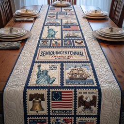 Semiquincentennial America 250 Blocks Table Runner - Made to Order TABLE928