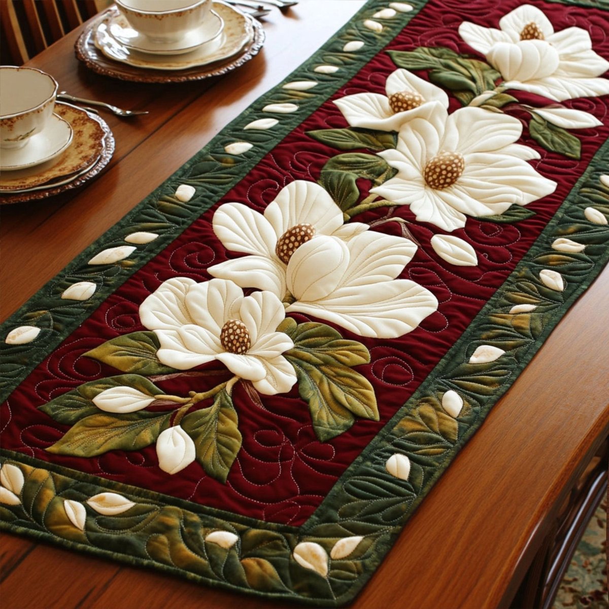 Serene Magnolia Table Runner - Made to Order TABLE928